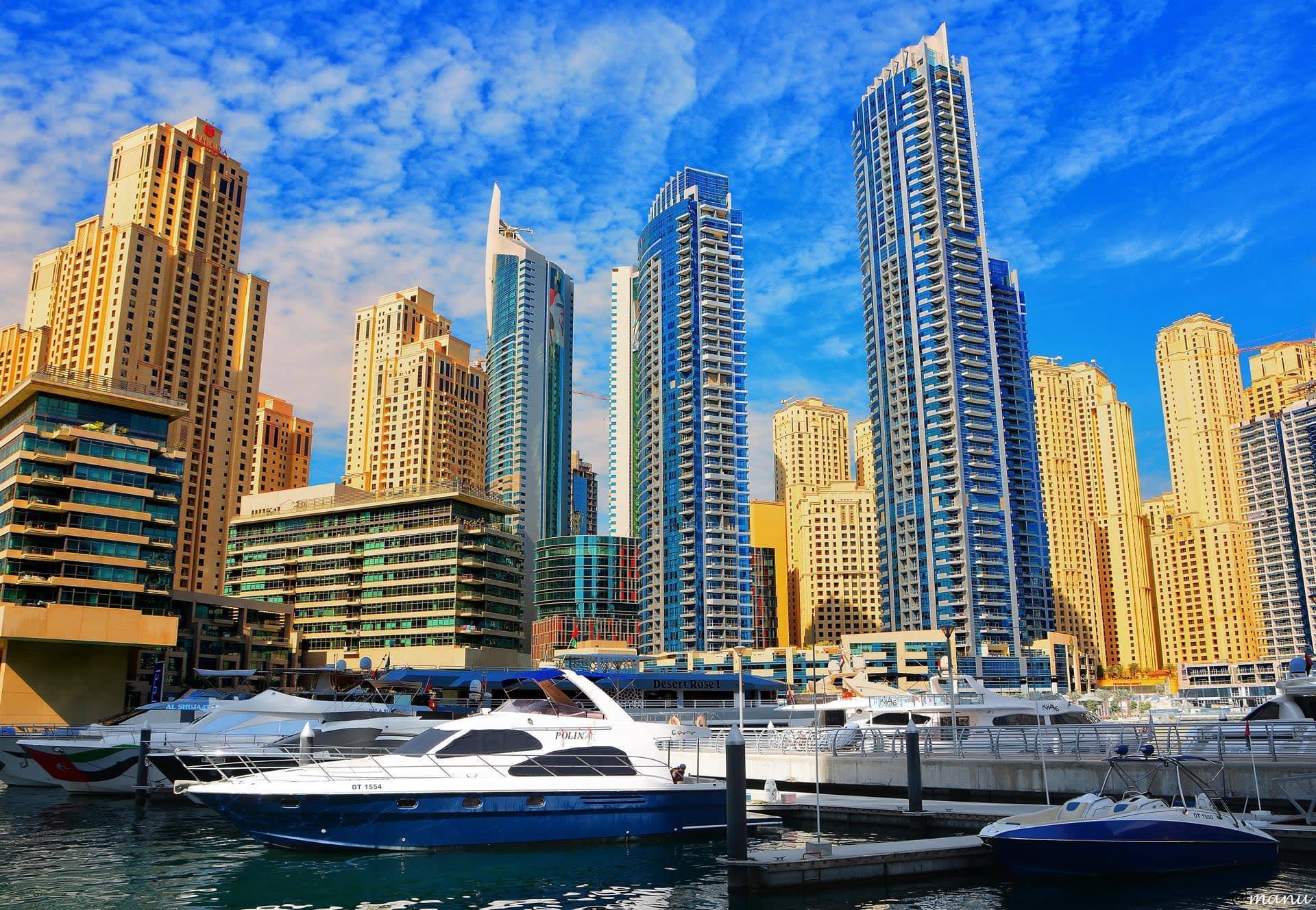 Residential towers along Dubai Marina